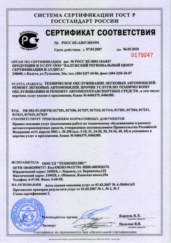 Добровольный сертификат ГОСТ Р